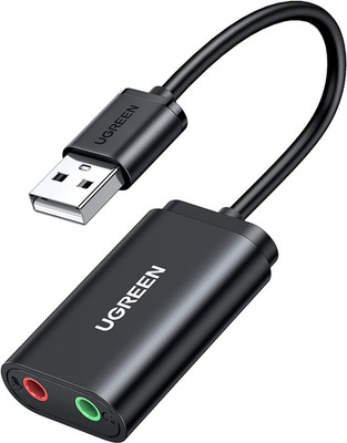 UGREEN USB Soundkarte USB 2.0 auf 3,5mm Klinke Audio Adapter Dual Aux Stereo