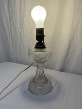Antique Glass Oil Lamp That Was Converted To Electric 