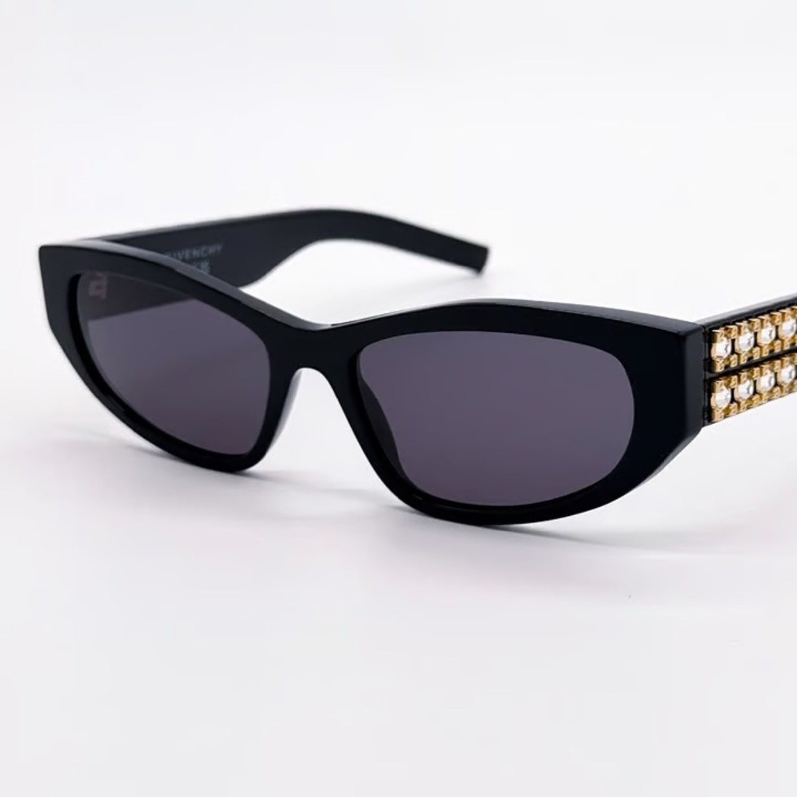 New! Givenchy Elegant Black Sunglasses with Crystals, GV40078I 01A, Authentic thumbnail 3