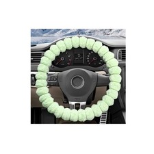 Vcyopn Fluffy Car Steering Wheel Cover Soft Warm Plush Vehicle Green
