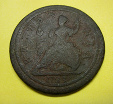 1723 Great Britain 1/2 Penny George I ~ Circulated Good/VG Cond. ~ Free Shipping