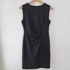 Tahari Animal Print Sheath Dress Gray Black Cheetah Spots Women's Small Dress