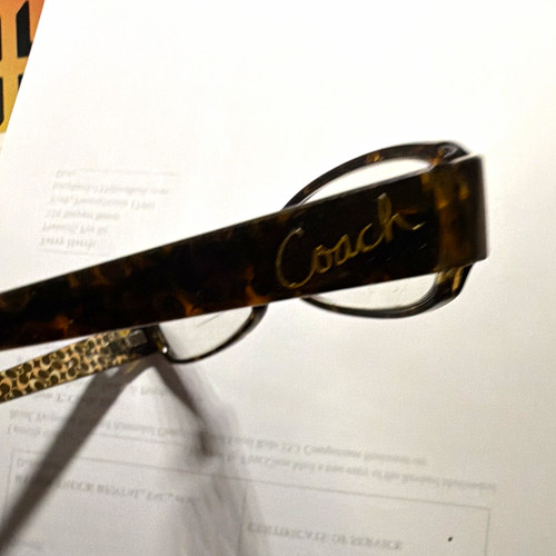 Coach Women's Brown Tortoise Shell Rectangular Full Rim Plastic Eyeglasses