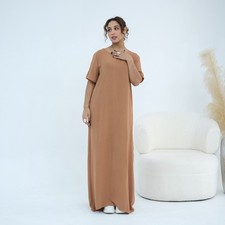 Islamic Kaftan Abaya Muslim Women Robe Maxi Dress Evening Gown Ramadan Caftan