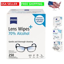 250 Count Pre-Moistened Lens Cleaning Wipes   70 Alcohol for Crystal Clarity