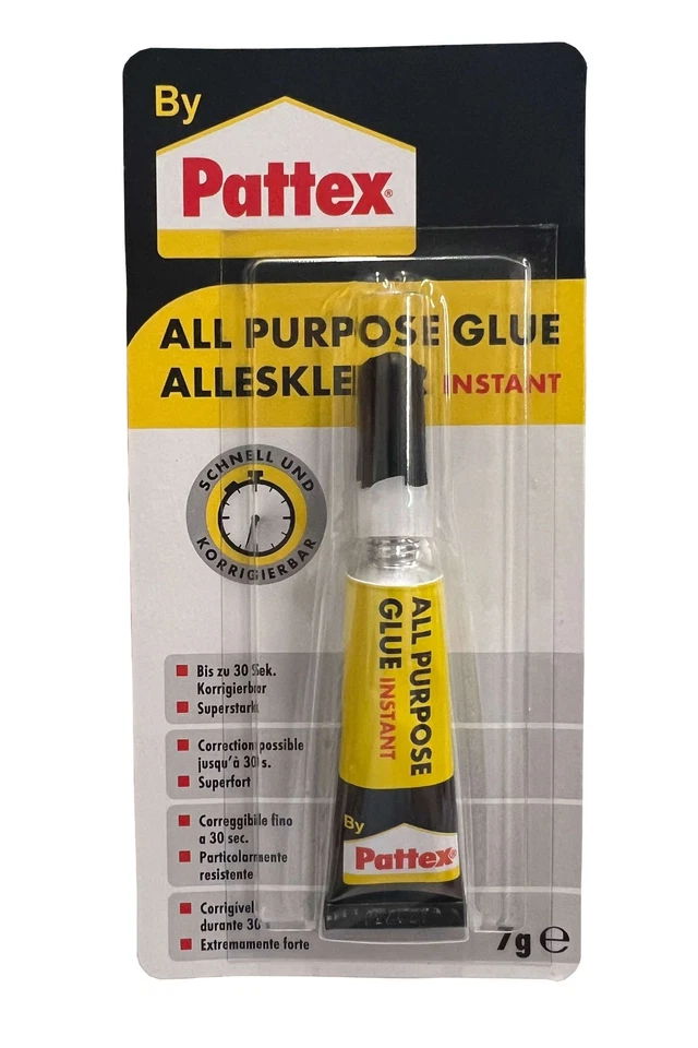 Pattex Alleskleber Instant 7g für Leder Gummi Holz Pozellan Metall Papier Stein