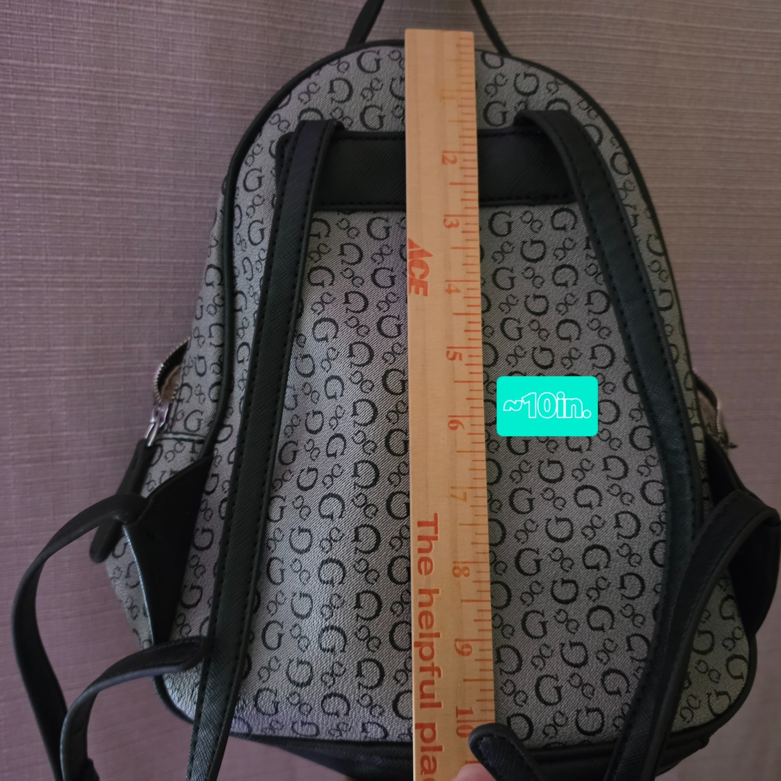 Guess Mini Backpack - Grey Black Monogram Logo _ PREOWNED — image 13
