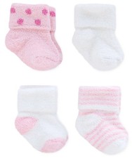 Child Of Mine By Carters Baby Girl Ankle Cuff Socks, Size Newborn, 4 Pairs
