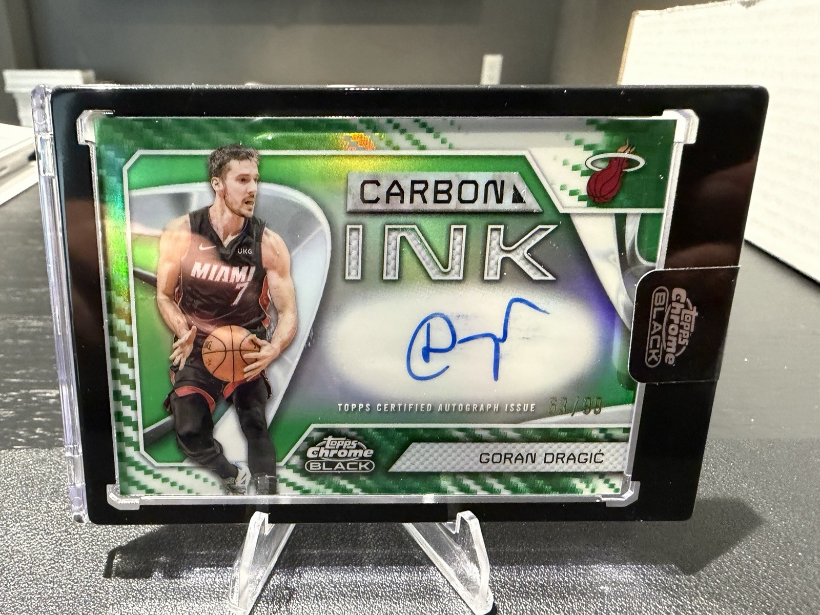2025-26 Topps Chrome Black Goran Dragic Carbon Ink Green Auto /99 Heat CI-GD