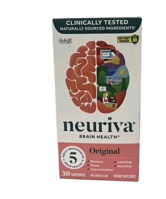 Schiff Neuriva Brain Health+ Original Capsules, Memory + Mental Focus, 30 Ct