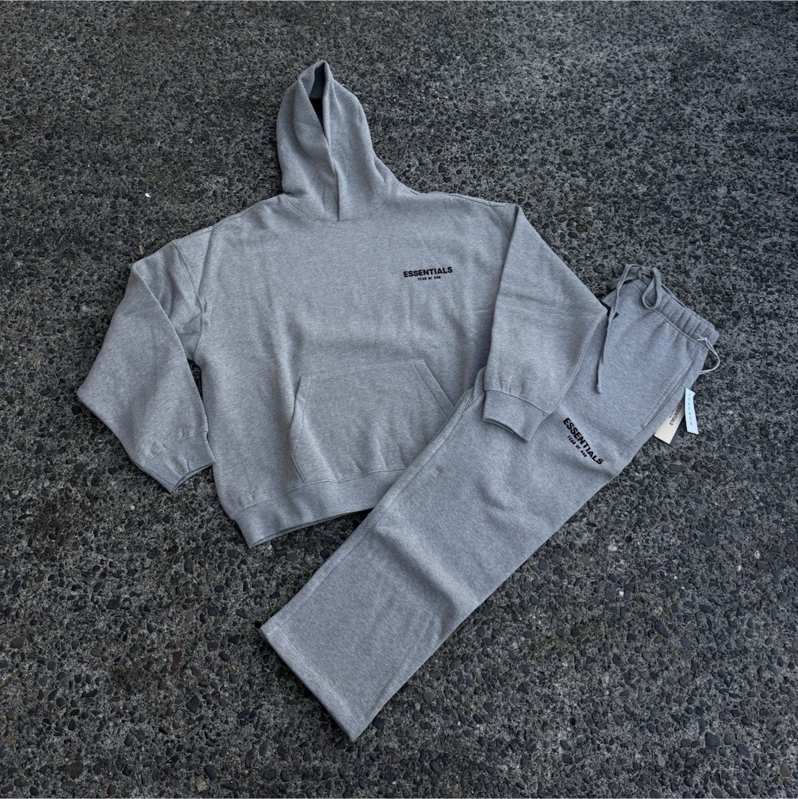 Essentials Fear of God Men's Gray Tracksuit Set Hoodie & Pants S