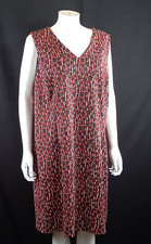 TU Terracotta Print V Neck Sleeveless Shift Dress NEW UK 22 Polyester Stretch