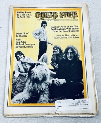 Rolling Stone Magazine #24 Dec 21 1968 The Beatles White Album Cover Rare Early