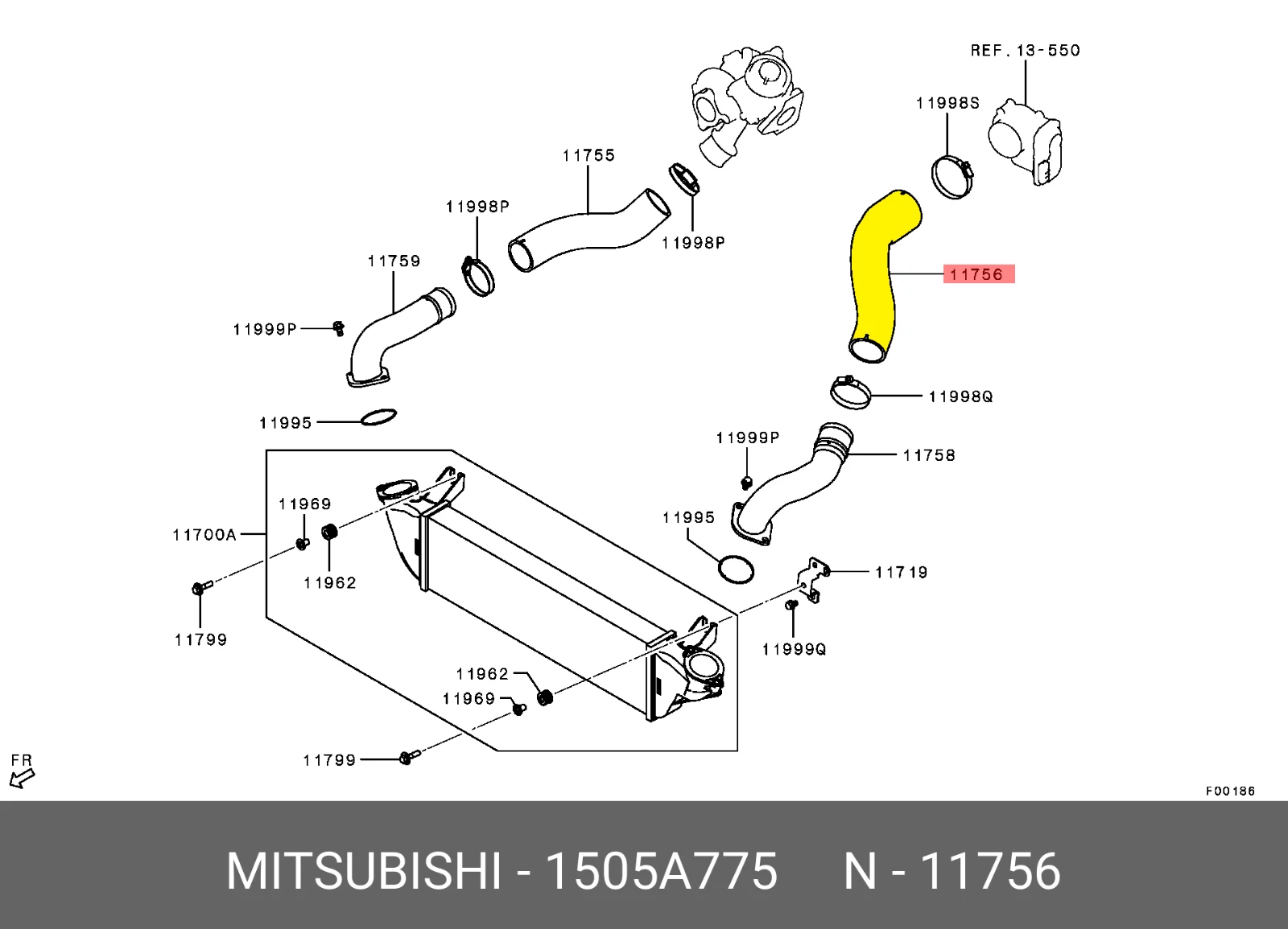 SILIKON TURBOHLAUCH FÜR MITSUBISHI L200 / TRITON 2.2 DI-D 2.4 DI-D 4WD 1505A775 - Bild 5 von 5