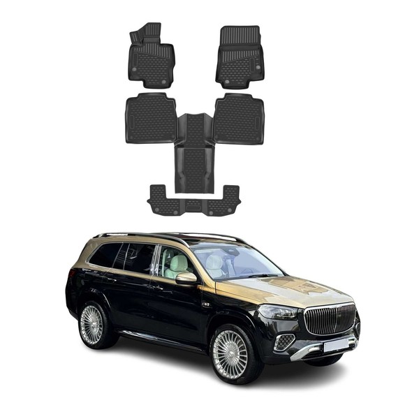 Omac Gummimatten FußMatten FüR Mercedes Gls Klasse X167 2020-2026 Tpe Schwarz 4X-image