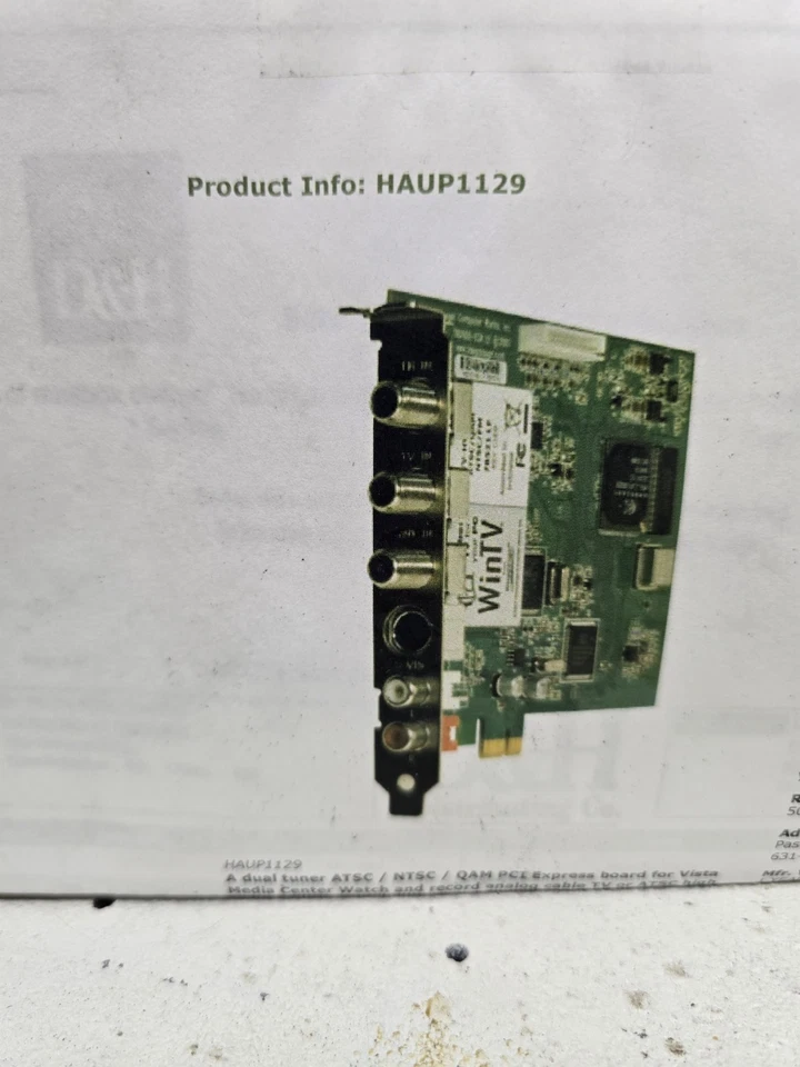 Hauppauge WinTV WinTV-HVR-1800 NTSC TV Tuner Card 78521 LF NIB RARE HTF - Image 2 of 4