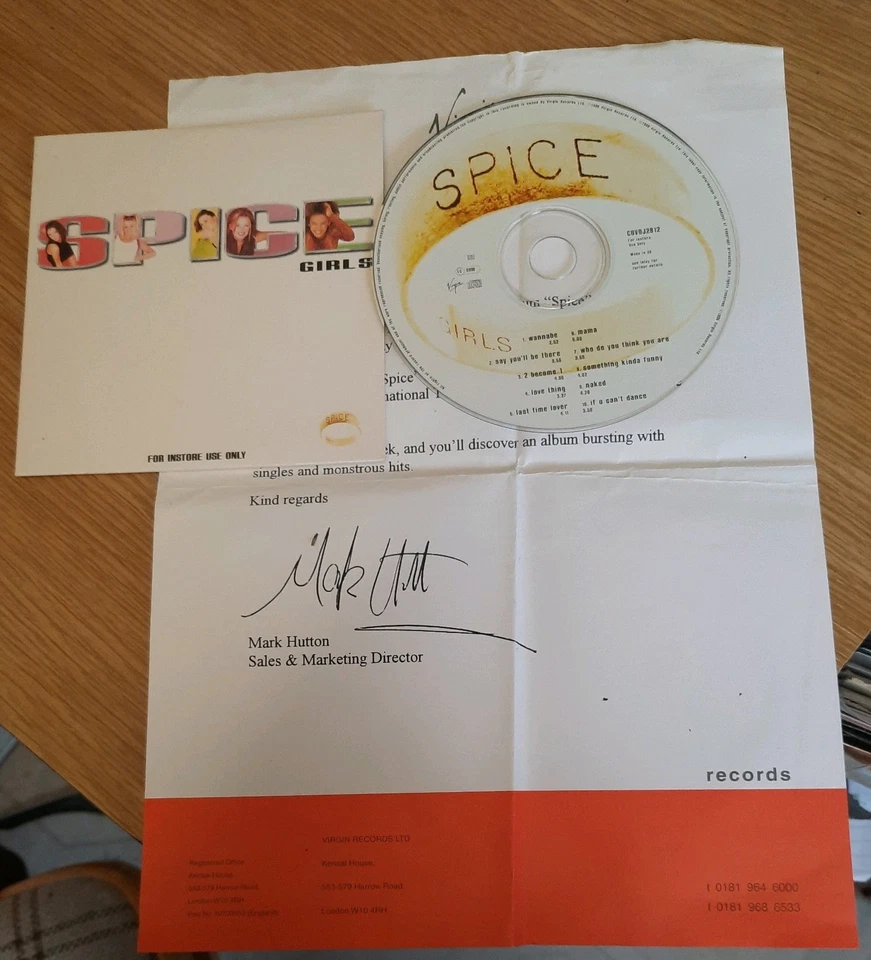 Spice Girls- (UK 10-track Promo CD). SPICE incs promo letter from VIRGIN music. Foto 3 de 4