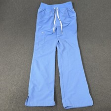 FIGS Pants Womens Small Blue Scrub Straight Leg Elastic Waist Pockets 1000219