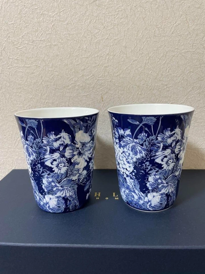 RALPH LAUREN HOME Par Tazas Hueso China Floral Azul Marino Blanco Isadora H10.5cm Foto 3 de 4