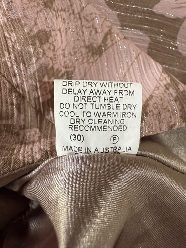 Mr K Champagne & Dusty Pink Chiffon Fully Lined Cocktail Formal Dress Size 10 - Picture 20 of 21