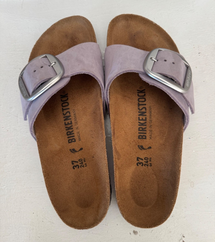 Birkenstock SZ 37 Madrid Big Buckle Oiled Leather Purple Fog PRISTINE
