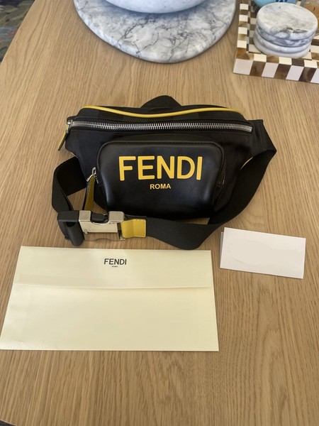 Fendi Signature yellow and black Fabric Belt Bag 7VA483ADMAF0R2A