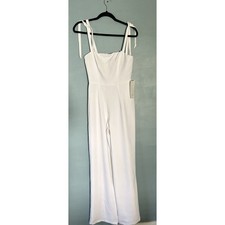 NWT Anthropologie BHLDN Theia Trinity white wide legged lined jumpsuit size 4