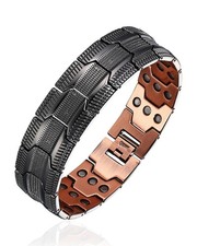 3X Copper Bracelet and Ring for Men, Triple Ultra Strength Magnets, Masculine...