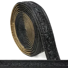  180" x 1.57" 3D Wall Edging Self Adhesive, Pattern Molding 1.6" x 180" Black