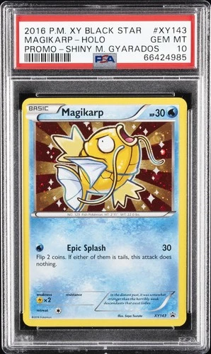 2016 POKEMON XY BLACK STAR PROMO SHINY MEGA GYARADOS #XY143 MAGIKARP-HOLO PSA 10