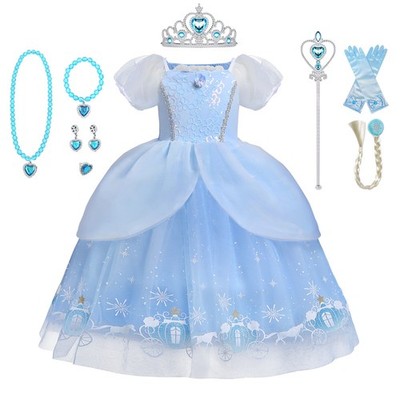 Cinderella Karneval Kostüm Mädchenkleid Prinzessin Tutukleid Tüllkleid Party DE