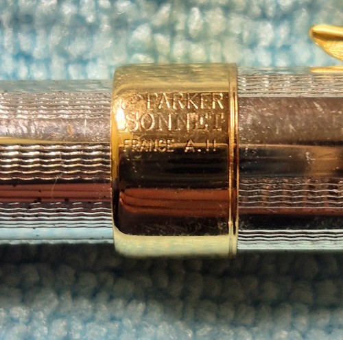 PARKER SONNET STERLING SILVER FOUNTAIN PEN 18K NIB & BALLPOINT PEN SET - Picture 7 of 10