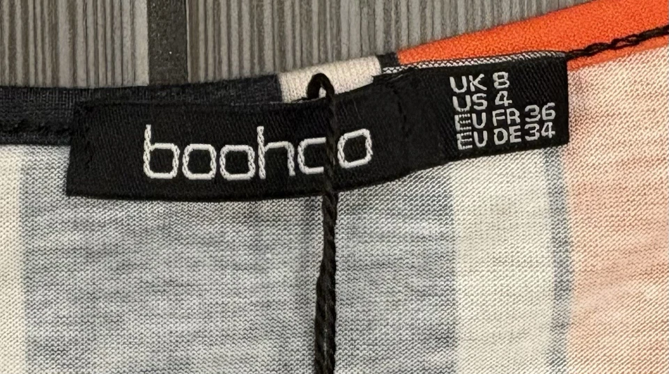 Mameluco de una pieza Boohoo para mujer envolvente sintética naranja/negro talla 4 nuevo con etiquetas Foto 2 de 4