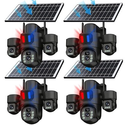 Solar Battery Powered Wireless WiFi Outdoor Pan/Tilt Home Security Camera System
