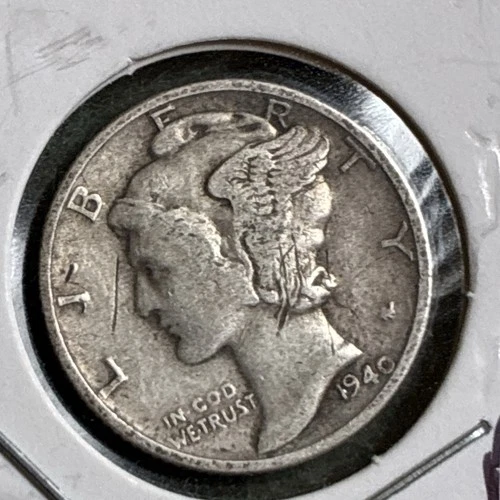 NO RESERVE 1940 Mercury Dime .9 fine silver