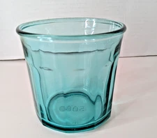 Vintage Turquois hue  LUMINARC 500 14 Oz 10 Panel Glass Made in France
