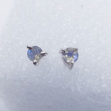 ECHTER Regenbogen Mondstein facett.Ohrringe Ohrstecker Ohrschmuck 925 Silber