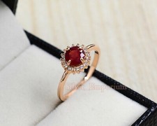 6 mm Natural Ruby Gemstone 925 Sterling Silver July Birthstone Engagement Ring