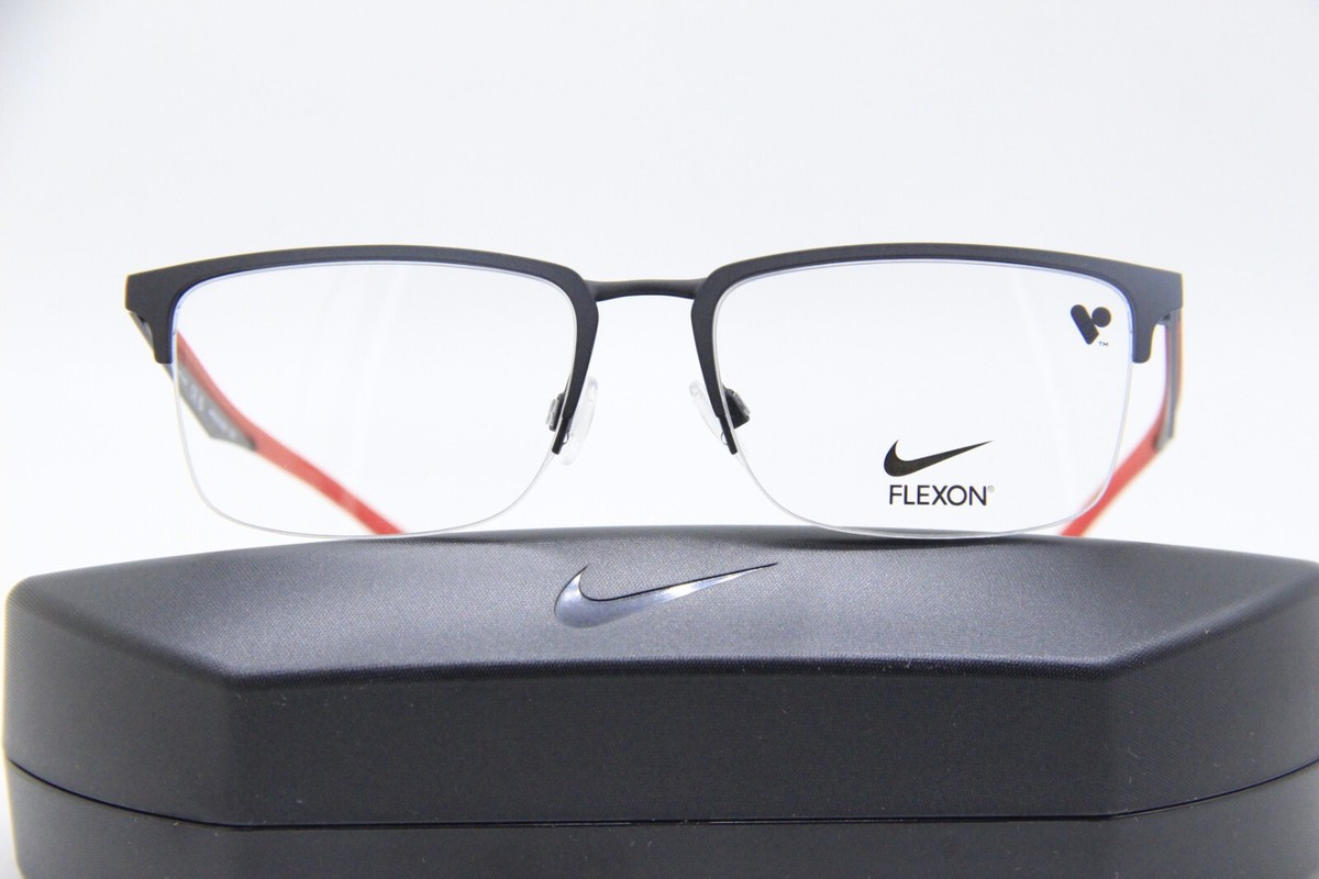 NEW NIKE 4313 006 BLACK RED AUTHENTIC EYEGLASSES W/CASE 54-17 | eBay