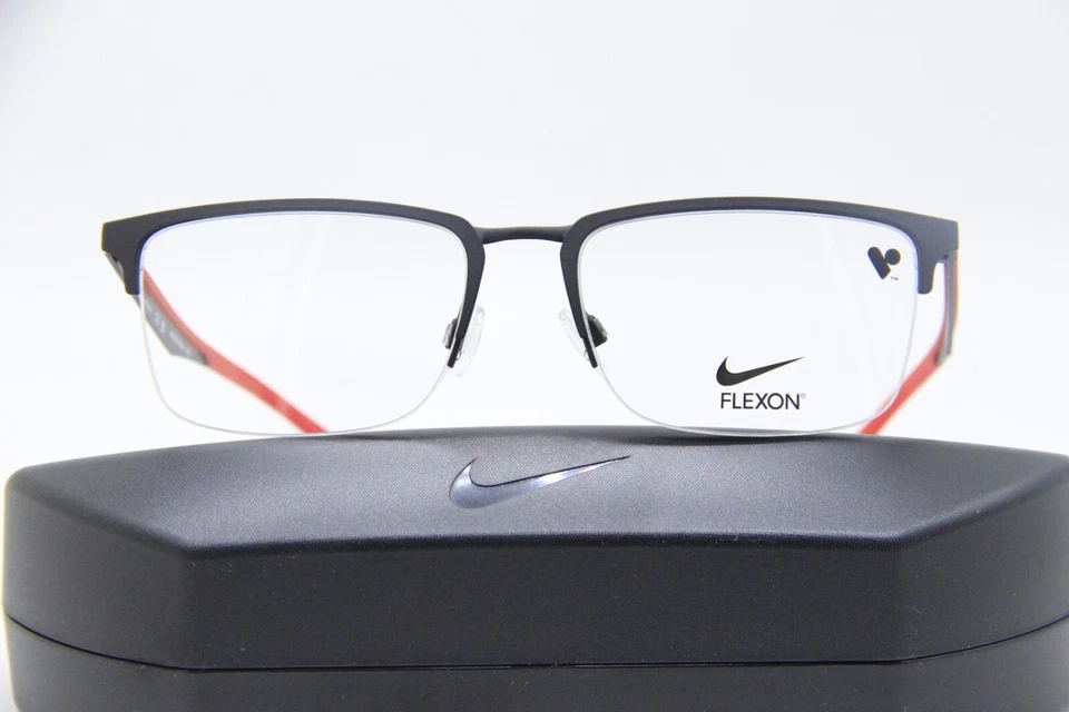 NUEVAS GAFAS NIKE 4313 006 NEGRAS ROJAS AUTÉNTICAS CON ESTUCHE 54-17 Foto 2 de 3