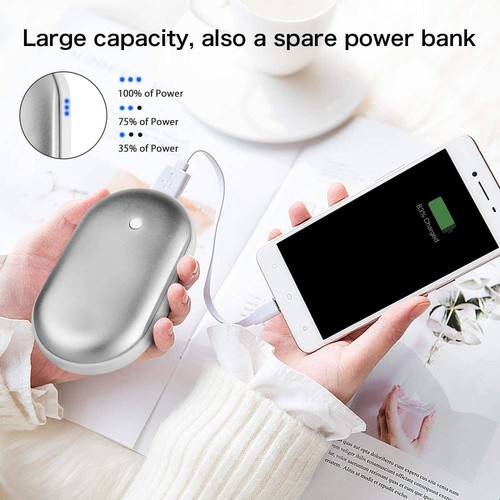 2 X Rechargeable Hand Warmers USB Power Bank Electric Pocket Heater Warmer UK - Picture 7 of 9