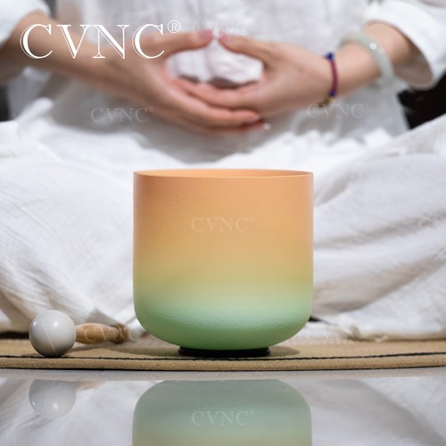 CVNC 432Hz 7"D Navel Chakra Desert Sunset Quartz Crystal Singing Bowl Sound Heal - Picture 5 of 7