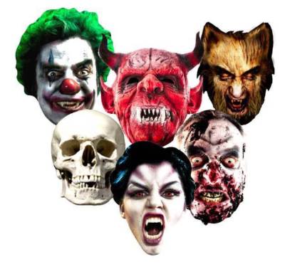 Halloween Karte Party Gesichtsmasken gruselig Horror Maske Monster Zombie Trick oder Leckerbissen