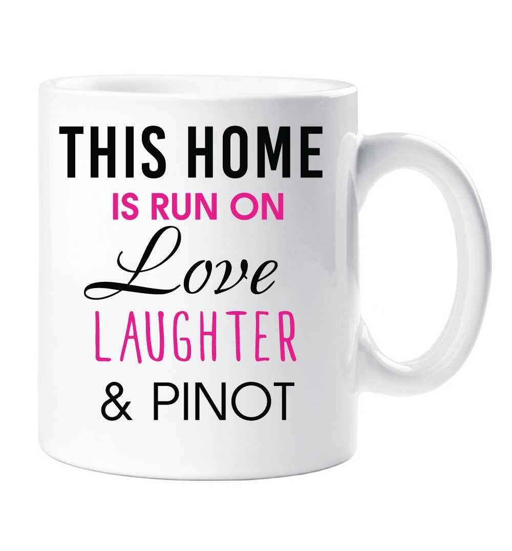 Pinot Mug Home Run on Love Laughter and Wine Gift for Her