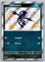 Pawniard 185/091 Paldean Fates Shiny Rare Holo