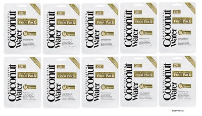XBC Revitalising Coconut Water Deep Moisturising Foot Pack Soften Cracked Heel X 10