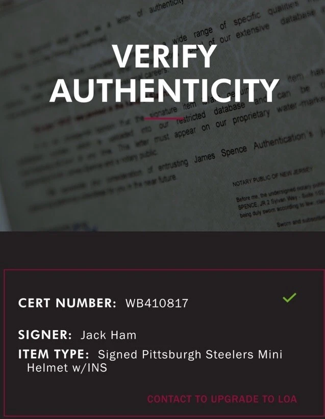 Jack Raphael Ham Jr. Pittsburgh Steelers Signed Auto Mini Helmet JSA COA-No Card - Image 3 of 4