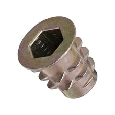 Threaded Insert Zinc Hex-Flanged M6-1.0 Internal Threads 13mm Length Pack of 50