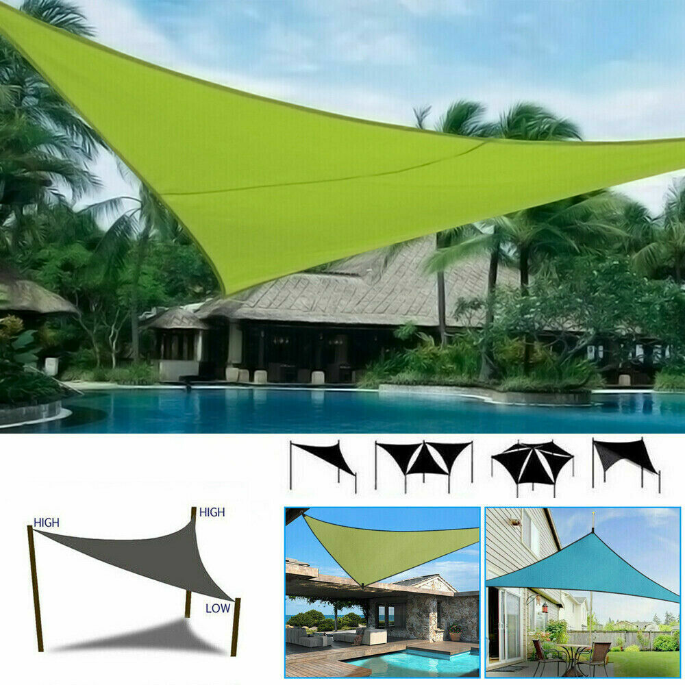 10x10x10 FT Sun Shade Sail Triangle UV Block Durable Awning Canopy ...