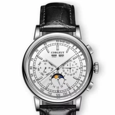 Corgeut 42mm Multifunction Date Black Dress Dial Mechanical Men's Wristwatch